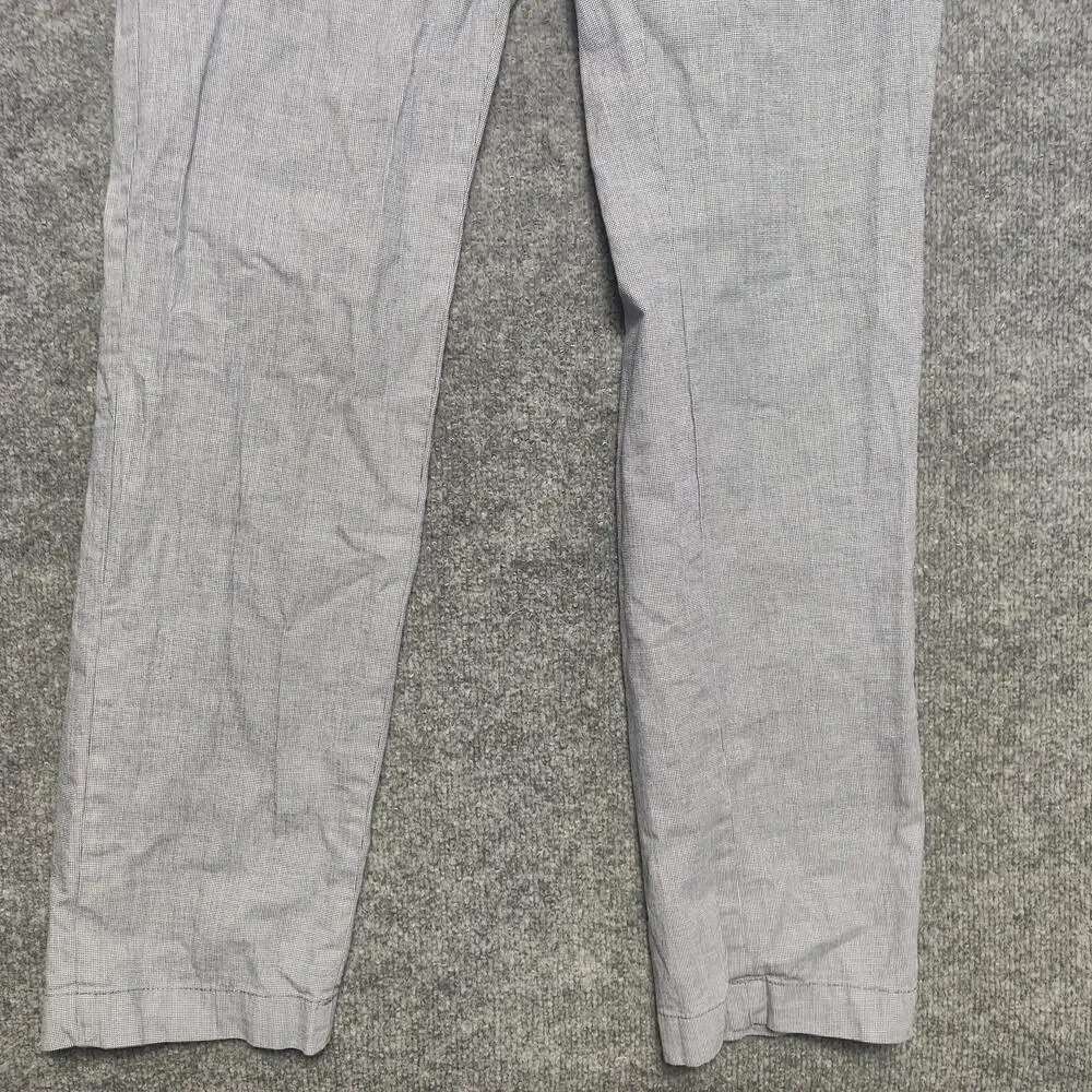 Banana Republic Pants Mens 32x34 Blue Linen Cotton Slim Fit Check Aiden Chino